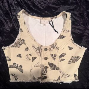 Cream bug print vest Ragged Priest